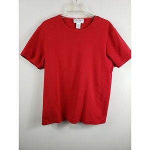 Sport Savvy Women’s Lg Red Tshirt top Cotton short sleeve